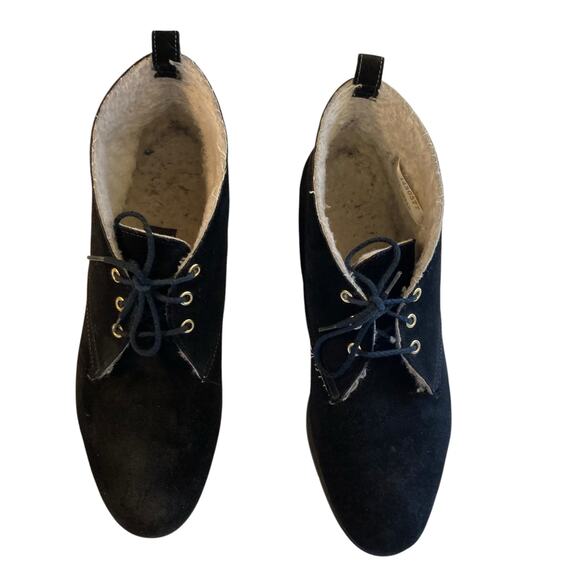 Vintage Outdorables Black Suede Fleece Lined Goth Boho Chukka Ankle Boot Size 8 - Picture 4 of 16
